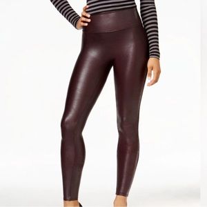 SPANX Faux leather leggings dark burgundy/brown Size S/P​